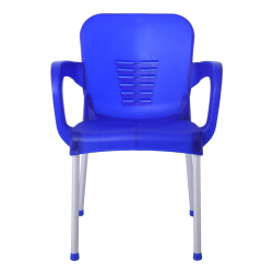 LARA-II Πολυθρόνα Dining Στοιβαζόμενη, ALU Silver, PP Μπλε  60x59x81cm