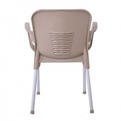 LARA-II Πολυθρόνα Dining Στοιβαζόμενη, ALU Silver, PP Tortora  60x59x81cm