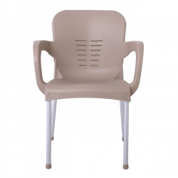 LARA-II Πολυθρόνα Dining Στοιβαζόμενη, ALU Silver, PP Tortora  60x59x81cm