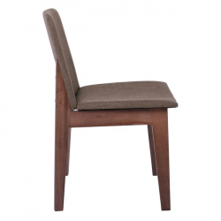EMMA Καρέκλα Τραπεζαρίας Οξιά Καρυδί, Ύφασμα Καφέ  49x57x83cm