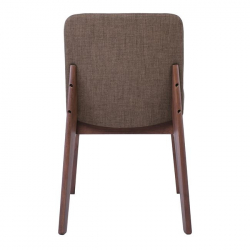 EMMA Καρέκλα Τραπεζαρίας Οξιά Καρυδί, Ύφασμα Καφέ  49x57x83cm