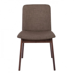 EMMA Καρέκλα Τραπεζαρίας Οξιά Καρυδί, Ύφασμα Καφέ  49x57x83cm