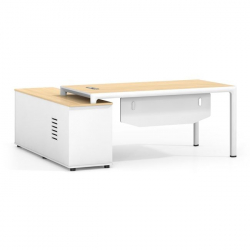 THESIS Γραφείο Αναστρέψιμη Γωνία, Απόχρωση Beech - Άσπρο  180x80x75/160x40x65cm