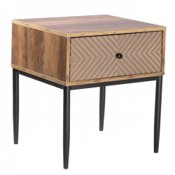 PONTI Κομοδίνο με 1 Συρτάρι, Καρυδί  50x45x55cm