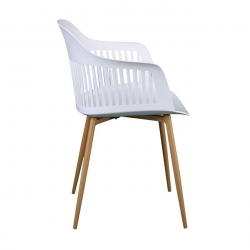 LOUISE Πολυθρόνα Μέταλλο Βαφή Φυσικό, PP-UV Άσπρο (εκτός συσκευασίας)  59x58x82cm