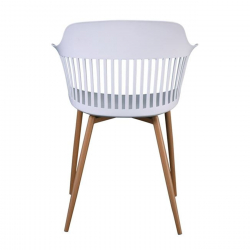 LOUISE Πολυθρόνα Μέταλλο Βαφή Φυσικό, PP-UV Άσπρο (εκτός συσκευασίας)  59x58x82cm