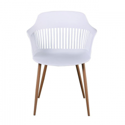 LOUISE Πολυθρόνα Μέταλλο Βαφή Φυσικό, PP-UV Άσπρο (εκτός συσκευασίας)  59x58x82cm