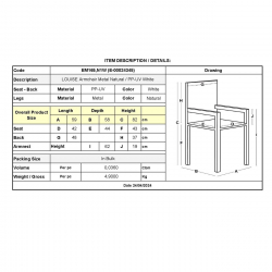 LOUISE Πολυθρόνα Μέταλλο Βαφή Φυσικό, PP-UV Άσπρο (εκτός συσκευασίας)  59x58x82cm