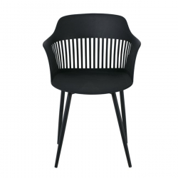 LOUISE Πολυθρόνα Μέταλλο Βαφή Μαύρο, PP-UV Μαύρο (εκτός συσκευασίας)  59x58x82cm