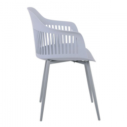 LOUISE Πολυθρόνα Μέταλλο Βαφή Γκρι, PP-UV Γκρι (εκτός συσκευασίας)  59x58x82cm