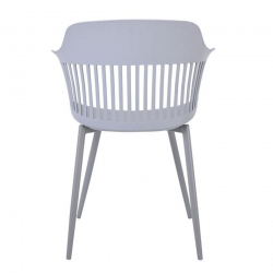 LOUISE Πολυθρόνα Μέταλλο Βαφή Γκρι, PP-UV Γκρι (εκτός συσκευασίας)  59x58x82cm