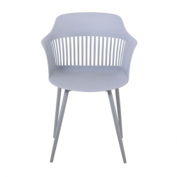 LOUISE Πολυθρόνα Μέταλλο Βαφή Γκρι, PP-UV Γκρι (εκτός συσκευασίας)  59x58x82cm