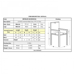 LOUISE Πολυθρόνα Μέταλλο Βαφή Γκρι, PP-UV Γκρι (εκτός συσκευασίας)  59x58x82cm