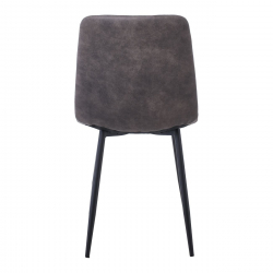 ARIA Καρέκλα Τραπεζαρίας - Κουζίνας, Μέταλλo Bαφή Μαύρο, Ύφασμα Suede Ανθρακί  44x55x86cm