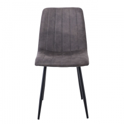 ARIA Καρέκλα Τραπεζαρίας - Κουζίνας, Μέταλλo Bαφή Μαύρο, Ύφασμα Suede Ανθρακί  44x55x86cm