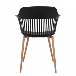 LOUISE Πολυθρόνα Μέταλλο Βαφή Φυσικό, PP-UV Μαύρο (εκτός συσκευασίας)  59x58x82cm