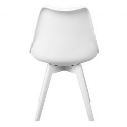 MARTIN Καρέκλα Ξύλο Άσπρο, PP Άσπρο Μονταρισμένη Ταπετσαρία  49x57x82cm