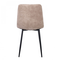 ARIA Καρέκλα Τραπεζαρίας - Κουζίνας, Μέταλλo Bαφή Μαύρο, Ύφασμα Suede Μπεζ  44x55x86cm