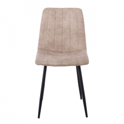 ARIA Καρέκλα Τραπεζαρίας - Κουζίνας, Μέταλλo Bαφή Μαύρο, Ύφασμα Suede Μπεζ  44x55x86cm