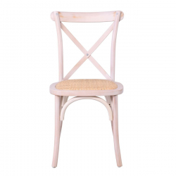 DESTINY Καρέκλα Τραπεζαρίας Οξιά Απόχρωση Decape Άσπρο, Κάθισμα Ψάθα, Στοιβαζόμενη  48x52x89cm