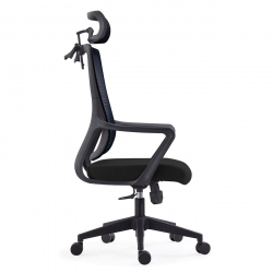 BF3850 Πολυθρόνα Γραφείου Διευθυντή, Mesh Μαύρο, Ύφασμα Μαύρο  68x63x110/120cm