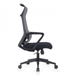 BF2990  Πολυθρόνα Γραφείου Διευθυντή, Mesh Γκρι, Ύφασμα Μαύρο  73x67x118/128cm