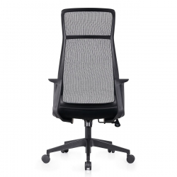 BF2990  Πολυθρόνα Γραφείου Διευθυντή, Mesh Γκρι, Ύφασμα Μαύρο  73x67x118/128cm