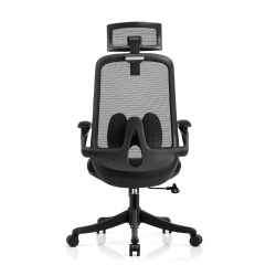 BF3950 Πολυθρόνα Γραφείου Διευθυντή, Mesh Γκρι, Ύφασμα Μαύρο  72x63x113/123cm