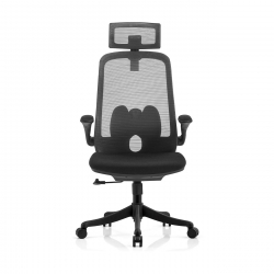 BF3950 Πολυθρόνα Γραφείου Διευθυντή, Mesh Γκρι, Ύφασμα Μαύρο  72x63x113/123cm