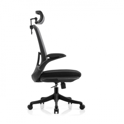 BF3950 Πολυθρόνα Γραφείου Διευθυντή, Mesh Γκρι, Ύφασμα Μαύρο  72x63x113/123cm