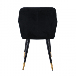 RENA Πολυθρόνα Μέταλλο Βαφή Μαύρο, Ύφασμα Velure, Απόχρωση Μαύρο  53x59x85cm