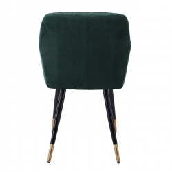 RENA Πολυθρόνα Μέταλλο Βαφή Μαύρο, Ύφασμα Velure, Απόχρωση Forest Green  53x59x85cm