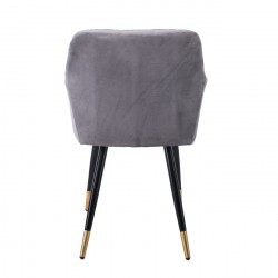 RENA Πολυθρόνα Μέταλλο Βαφή Μαύρο, Ύφασμα Velure, Απόχρωση Γκρι  53x59x85cm