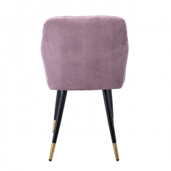 RENA Πολυθρόνα Μέταλλο Βαφή Μαύρο, Ύφασμα Velure, Απόχρωση Dirty Pink  53x59x85cm