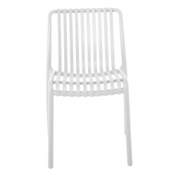 MODA Καρέκλα-Pro Στοιβαζόμενη PP - UV Protection, Απόχρωση Άσπρο  48x57x80cm