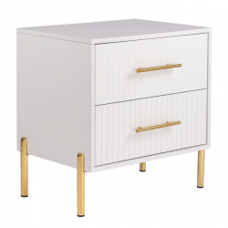 FINO Κομοδίνο με 2 Συρτάρια, Άσπρο  58x43x58cm