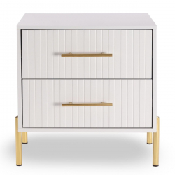 FINO Κομοδίνο με 2 Συρτάρια, Άσπρο  58x43x58cm