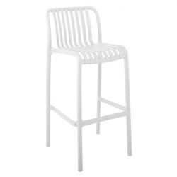 MODA Σκαμπό Bar-Pro Στοιβαζόμενο, PP-UV Protection Απόχρωση Άσπρο  45x49x75/101cm