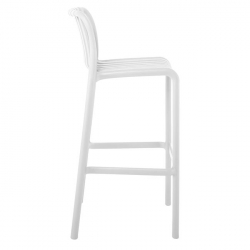 MODA Σκαμπό Bar-Pro Στοιβαζόμενο, PP-UV Protection Απόχρωση Άσπρο  45x49x75/101cm