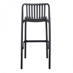 MODA Σκαμπό Bar-Pro Στοιβαζόμενο, PP-UV Protection Απόχρωση Ανθρακί  45x49x75/101cm