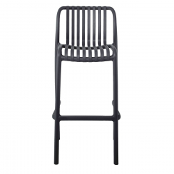 MODA Σκαμπό Bar-Pro Στοιβαζόμενο, PP-UV Protection Απόχρωση Ανθρακί  45x49x75/101cm