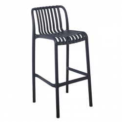 MODA Σκαμπό Bar-Pro Στοιβαζόμενο, PP-UV Protection Απόχρωση Ανθρακί  45x49x75/101cm