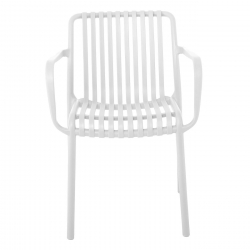 MODA Πολυθρόνα-Pro Στοιβαζόμενη, PP-UV Protection Απόχρωση Άσπρο  57x58x80cm
