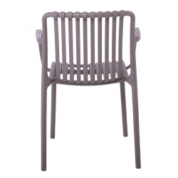 MODA Πολυθρόνα-Pro Στοιβαζόμενη, PP-UV Protection Απόχρωση Mocha  57x58x80cm