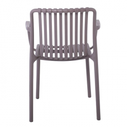 MODA Πολυθρόνα-Pro Στοιβαζόμενη, PP-UV Protection Απόχρωση Mocha  57x58x80cm