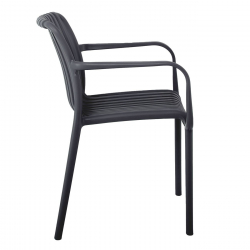 MODA Πολυθρόνα-Pro Στοιβαζόμενη, PP-UV Protection Απόχρωση Ανθρακί  57x58x80cm