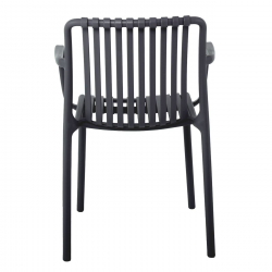 MODA Πολυθρόνα-Pro Στοιβαζόμενη, PP-UV Protection Απόχρωση Ανθρακί  57x58x80cm