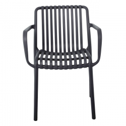 MODA Πολυθρόνα-Pro Στοιβαζόμενη, PP-UV Protection Απόχρωση Ανθρακί  57x58x80cm