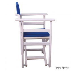 Σκηνοθέτη Σκελετός Πολυθρόνας Οξιά, Βαφή Εμποτισμού Άσπρο, Πτυσσόμενη  61x52x85cm