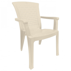 VALERIA Πολυθρόνα Τραπεζαρίας Κήπου Στοιβαζόμενη, PP Απόχρωση Μπεζ (Rattan Look)  57x64x89cm